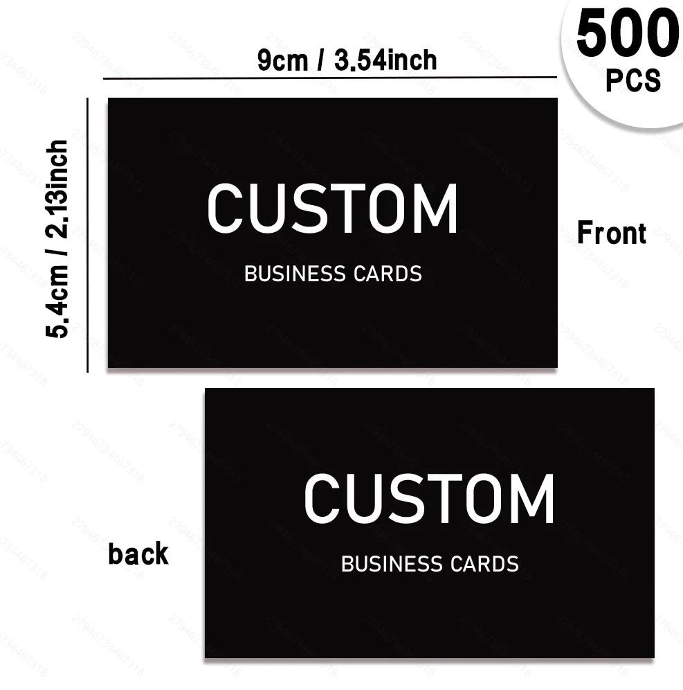 200/500/1000pcs Customizable Cards, Personalized Business Cards with Acrylic Storage Box, Matte Film Thank You Invitations - 