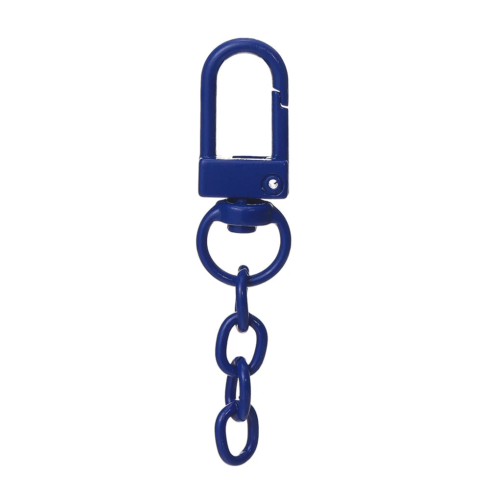 10pcs/lot Keyring Lobster Clasp Spring Buckle With Chains Colored Keychains For DIY Jewelry Making Key Ring Hooks Bags Buckle