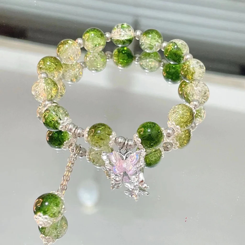 New Simple Beads Crystal Bracelet For Women Girls Korean ins Flower Fox Feather Tassel Bracelets Best Friend Jewelry Gifts 20