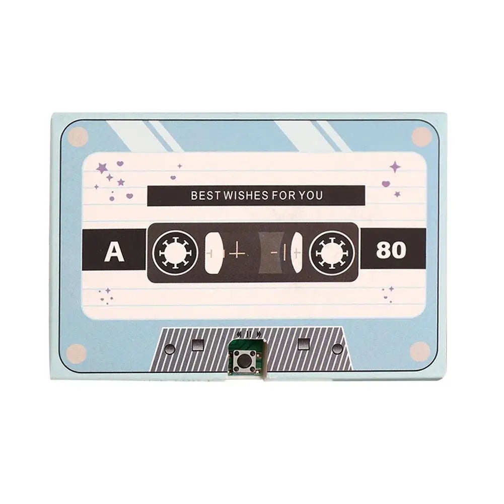 Voice Recordable Greeting Card 60 Seconds Recording Time Message Recorder Cassette Recording Voice Tape Greeting Card - C