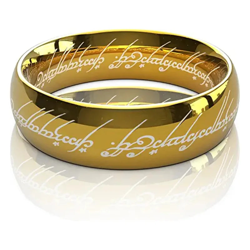 6MM Stainless Steel Laser Engraving Exquisite Couples Wedding Rings, Men And Women Fashion Movie Jewelry Gifts