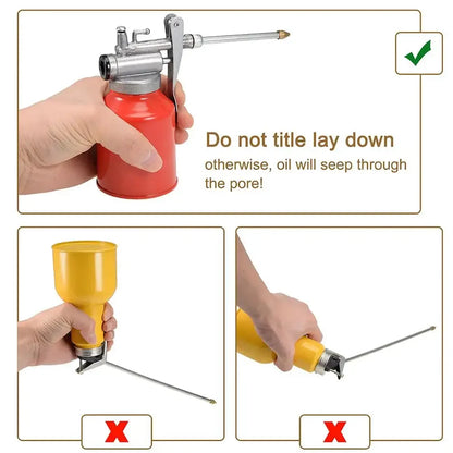 250ml Oil Can Spout Thumb Pump Oiler Oil Can Pot Lubrication Oil High Pressure Nozzle Pump Oiler Grease for Car Repair Tools