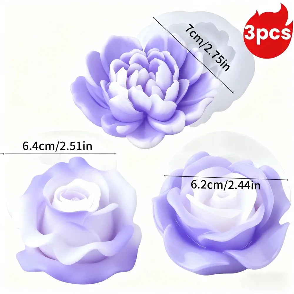 Lotus Flower Silicone Mold，For resin crafting - Suitable for candles、DIYCrafts、Valentine's Day、Mother's Day、Christmas Decorat