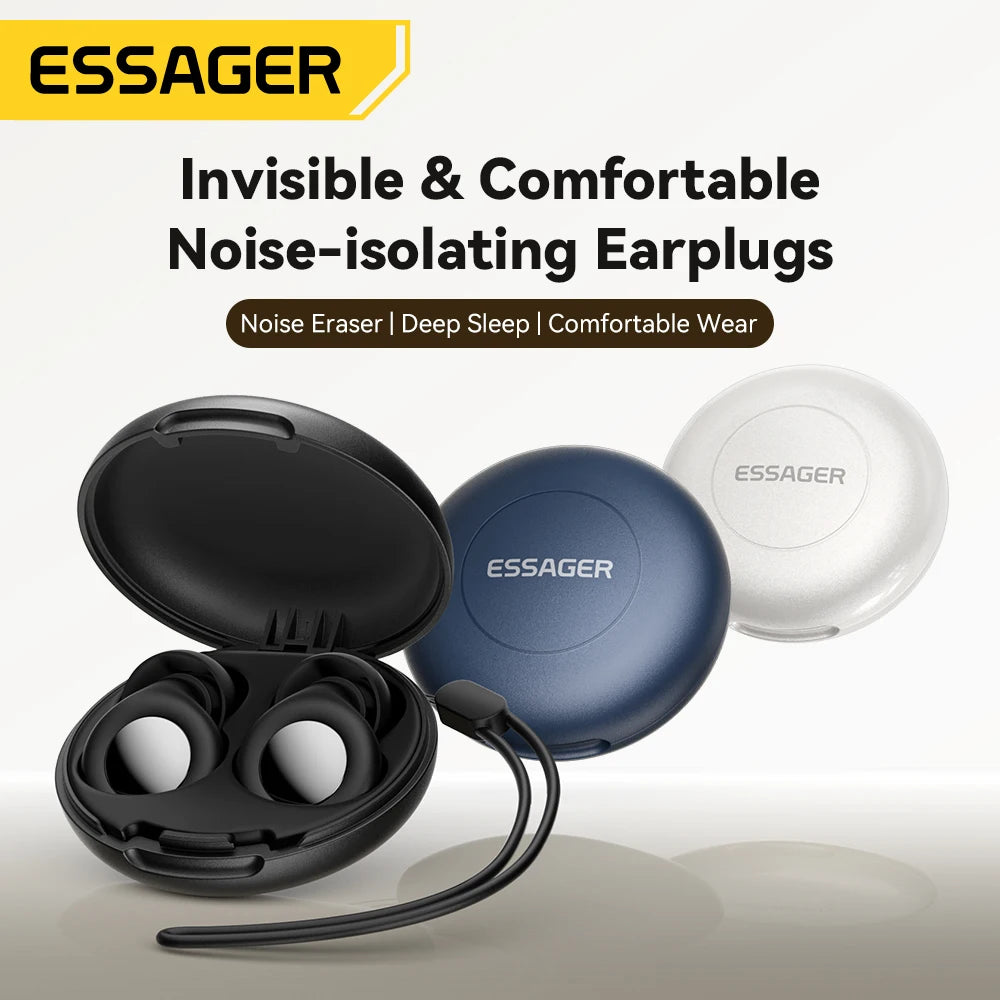 ESSAGER Noise Cancelling Ear Plugs for Sleeping Soft Silicone Sleep Earplugs