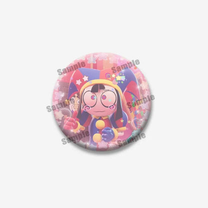 Creative Funny P-Pomni Enamel Pins Cute Cartoon Character Round Brooch DIY Backpack Jacket Collar Badge Jewelry Gifts for Fri