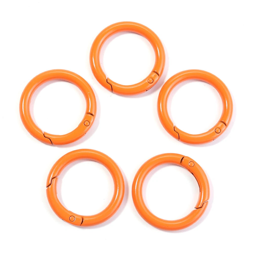 5-10pcs/lot Colorful Spring Clasps Openable Round Carabiner Keychain Bag Clips Hook Dog Chain Buckles Connector For DIY Jewel