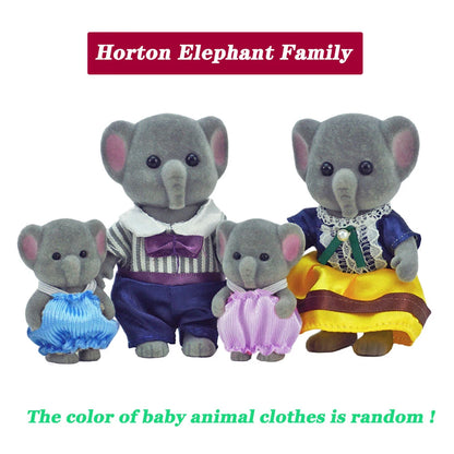 Rabbit Doll 1/12 Micro Dollhouse Reindeer Sheep Elephant Squirrel Family Kitchen Toy Miniature Furniture Set Girl Toy Gift - 