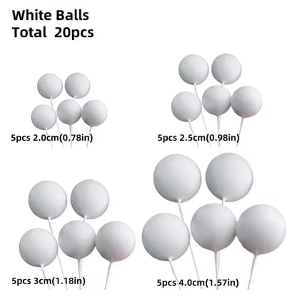 20 Pcs Ball Cake Topper Decorations Mini Balloons Cake Topper Sticks Gold Balls Cake Picks Cake Topper Balls Cake Decorations