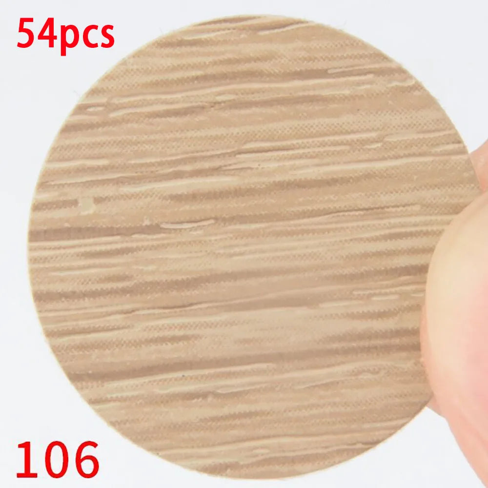 54Pcs/Set Wooden Furniture Self Adhesive Screw Cap Cover Hole Stickers Wood Craft Desk Cabinet Drawer Art Sticker Ornament - 