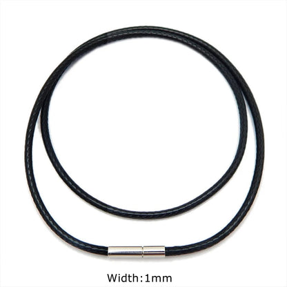 Black Genuine Leather Rope Necklace With Clasp Cord Chain Line String For DIY Pendant Jewelry Making Accessories Supplies Men