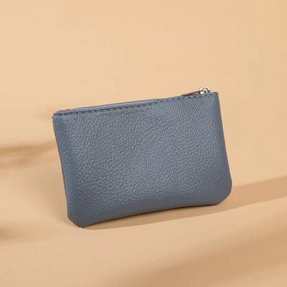 Women PU Leather Coin Purse Retro Litchi Pattern Zipper Pouch Mini Change Purses Unisex Solid Wallets Card Holder Storage Bag