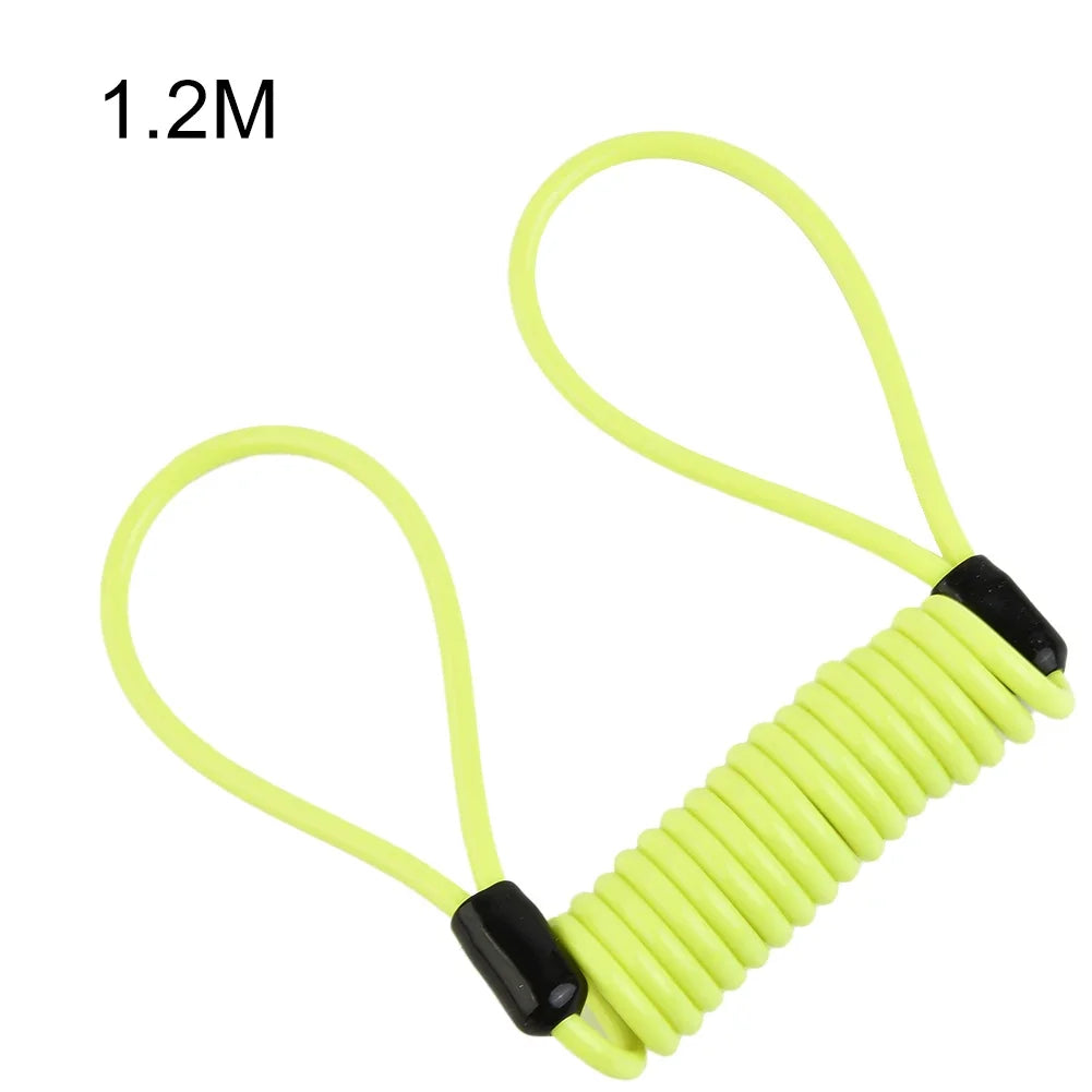 1.2m Bike Spring Cable Lock Anti Theft Rope Alarm Disc Lock For Motorcycle/Bike Scooter Security Reminder Protection Accessor