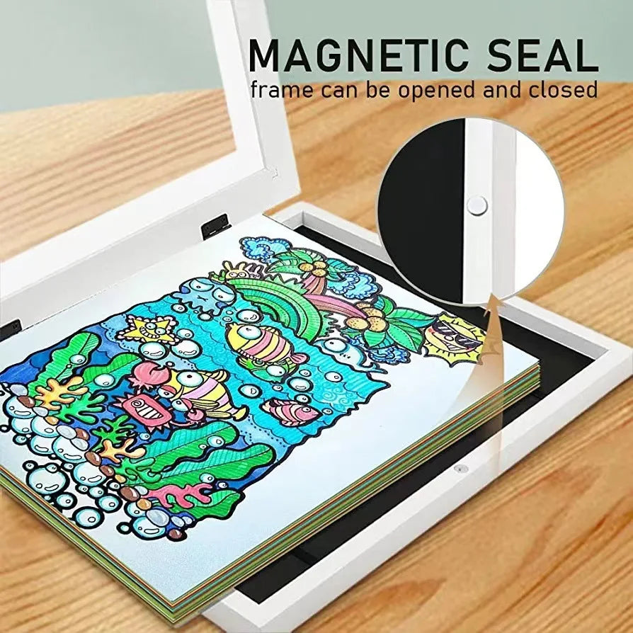 Kids Art Frames Magnetic Front Open Changeable Display Home Decor Kids Frametory For Poster Photo Drawing Paintings Pictures 