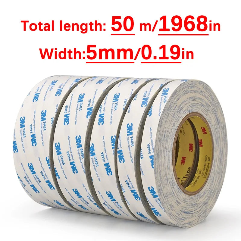 3M 9448A double-sided adhesive, ultra-thin, high viscosity, fixed, strong, non-trace, high temperature white 3M adhesive. - 5