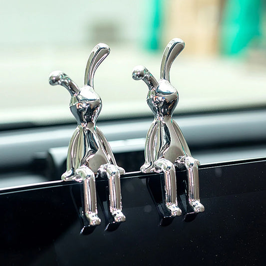Cartoon Animal Rabbit Car Interior Center Console Decoration Personality Dining Table Desk Creative Props Accessories