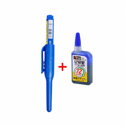 1-6Pcs 45mm Waterproof Long Head Nib Deep Hole Markers Pen Tile Carpenter Pen Multi-purpose for Woodworking Black/Blue/Red In