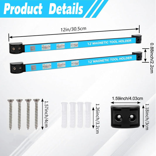 Magnetic Tool Holder Heavy-duty Magnet Tool Bar Long Strip Garage Workshops Hardware Storage Metal Organizer Rack For Workben