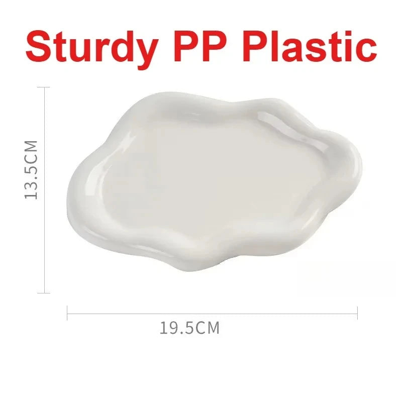 Cloud-Shaped Jewelry Tray Decorative Plate for Rings Earrings Bracelets & Necklaces Plastic Vanity Tray for Women Bedroom Dec