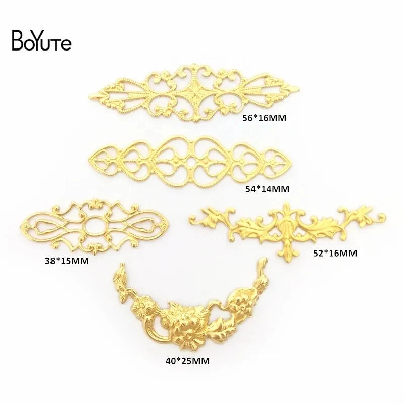 BoYuTe Filigree Mix Styles Metal Brass Stamping Butterfly Flower Filigree Findings DIY Hand Made Jewelry Accessories - A Mix 