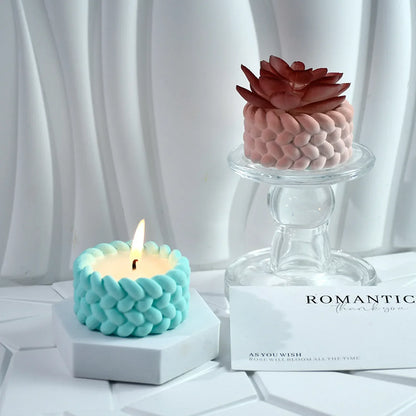 Hemp Rope Candle Cup Silicone Mold DIY Succulent Flower Pot Home Decor Molds Cement Gypsum Resin Clay Craft Storage Box Mould