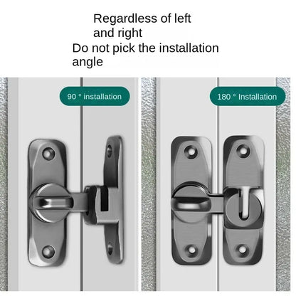 90/180 Degree Flip Door Lock Home Security Sliding Door Latch Small Gate Latches Hardware Anti-theft Lock Zinc Alloy Door Bol