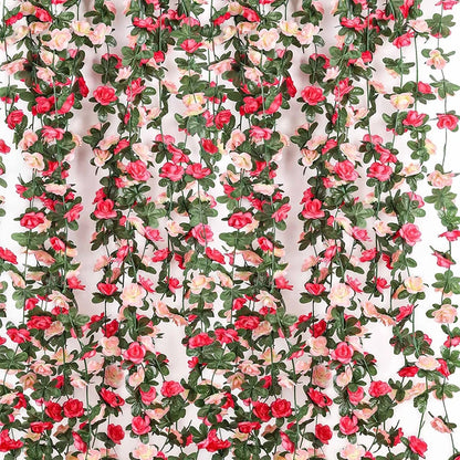 250CM Artificial Rose Flowers for Wedding Home Room Decoration Autumn Garden Outdoor Arch Christmas Rattan DIY Fake Plants Vi