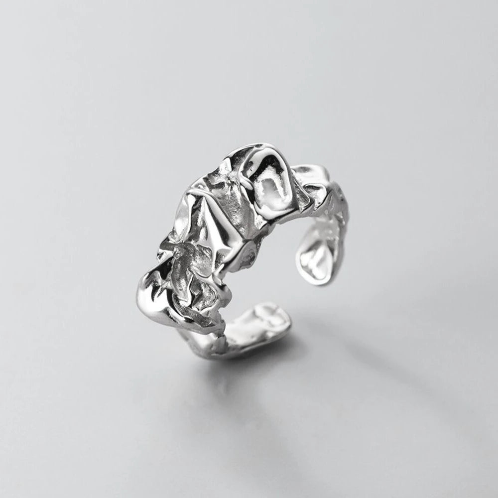 925 Sterling Silver Rings for Women Couple Minimalist Handmade Simple Wide Open Ring Prevent Allergy Jewelry Party Wedding Gi