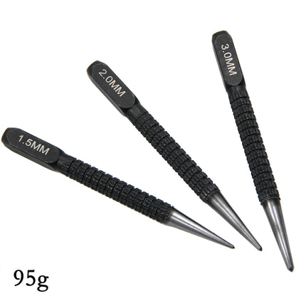 3PC Center Punch Positioning Punch Drilling Fixer Black Cylindrical Nail Punch Pin Tool Accessories - 3PC black