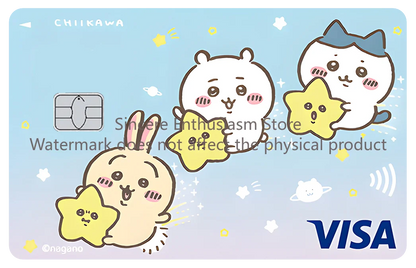 Cartoon Kawaii Chiikawas Credit Card Skin Stickers Cute Matte Sticker for VISA JCB Mastercard and Other IC Card Decorative