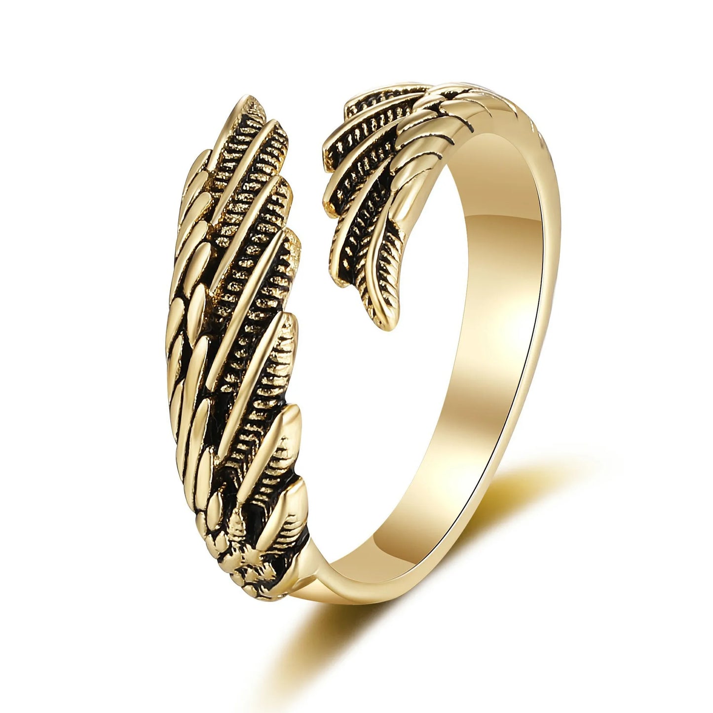 Retro Angel Demon Wings Open Ring for Women Couples Punk Gothic Adjustable Finger Jewelry Accessories Hip Hop Gifts - 991221