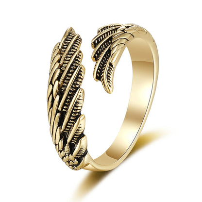 Retro Angel Demon Wings Open Ring for Women Couples Punk Gothic Adjustable Finger Jewelry Accessories Hip Hop Gifts - 991221