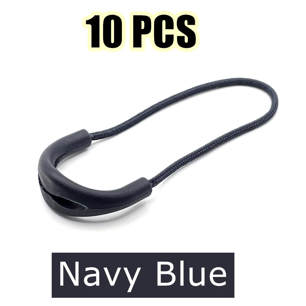 10 Pcs/Pack Mix Color Zipper Pull Cord Zipper Head Pull Puller End Fit Rope Tag Fixer Zip Cord for Garment Bags Accessory - N