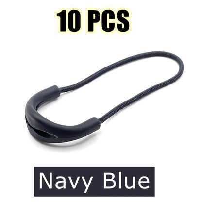 10 Pcs/Pack Mix Color Zipper Pull Cord Zipper Head Pull Puller End Fit Rope Tag Fixer Zip Cord for Garment Bags Accessory - N