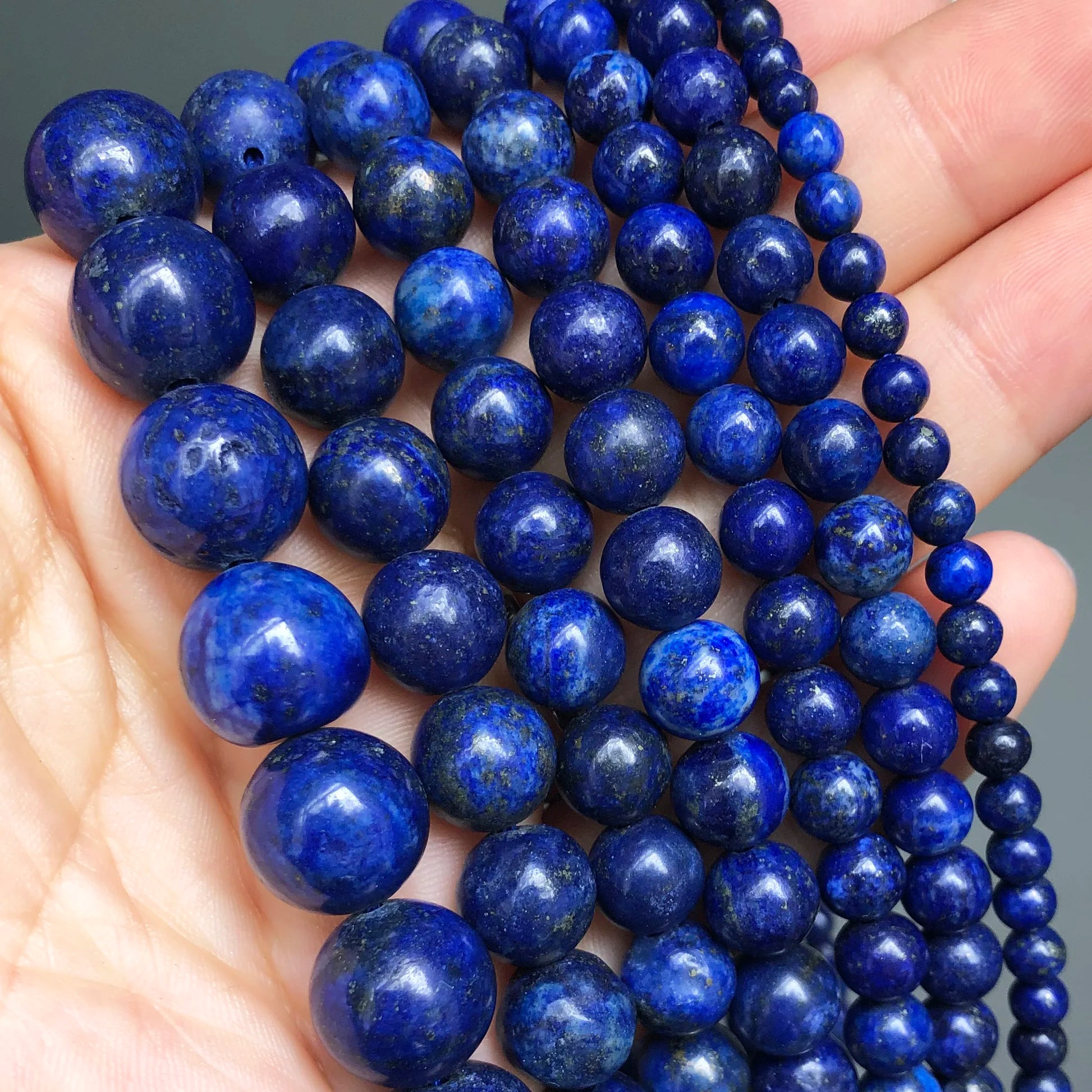 Natural Stone Dark Blue Chalcedony Jades Beads Round Loose Spacer Beads For Jewelry Making 4/6/8/10/12mm DIY Handmade Bracele