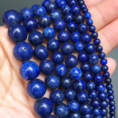 Natural Stone Dark Blue Chalcedony Jades Beads Round Loose Spacer Beads For Jewelry Making 4/6/8/10/12mm DIY Handmade Bracele