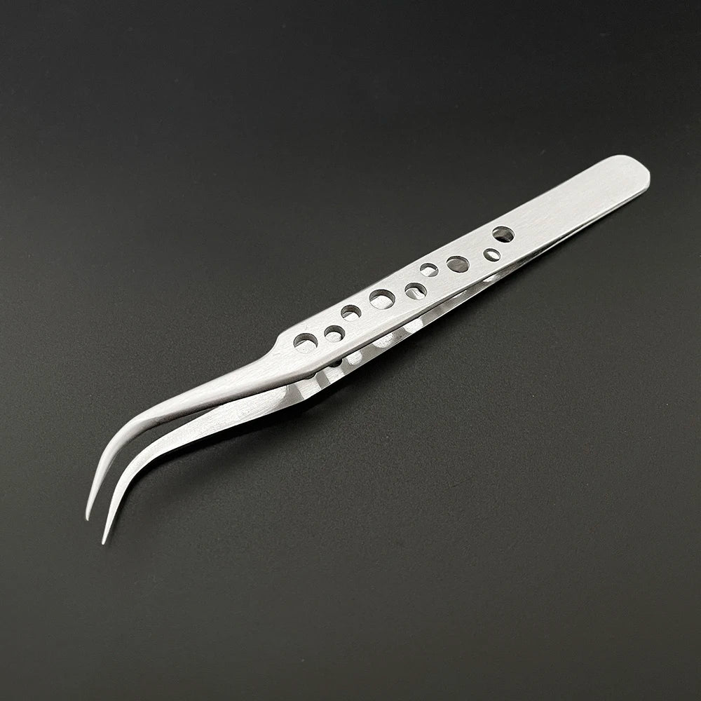 Industrial Tweezers Electronics Anti-static Curved Straight Tip Precision Stainless DIY Hand Tools Sets Forceps Phone Repair 