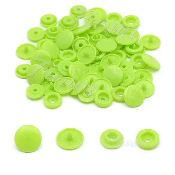 100sets Multiple Colors Plastic Snap Buttons Round Press Stud Fasteners for Baby Clothes Garment Accessories DIY Craft 20Colo