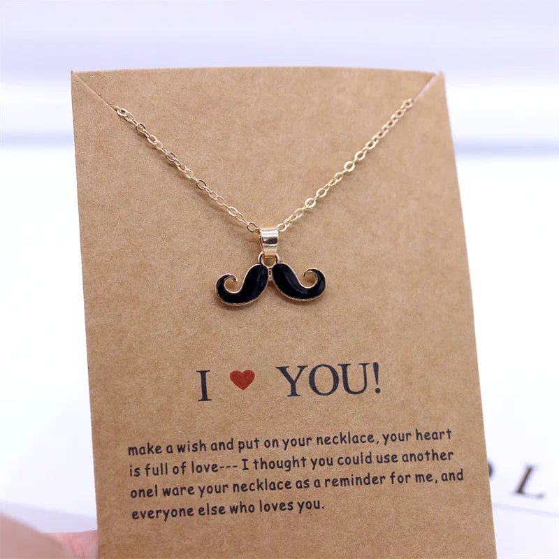 Trending Cute Classic Beard Pendant Necklace For Women Choker Chunky Necklaces Couple Friendship Party Jewelry Accessories Ne