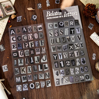 2Pcs/Pack Retro English Theme Scrapbooking Decoration Stickers Perfect for Collage Journaling Craft Diy Supplies