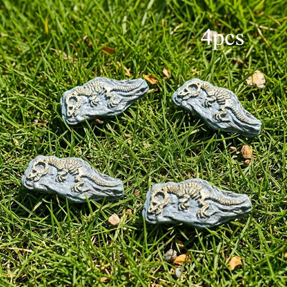 4pcs Micro Landscape Simulation Dinosaur Fossils, DIY Decorations, Desktop Accessories Small Ornaments - Tyrannosaurus fossil