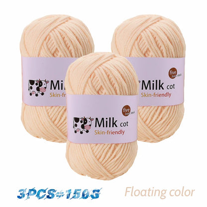 150g milk yarn handmade medium coarse DIY weaving yarn ball for knitting sweaters, hats, scarves and other clothing - 46 Skin