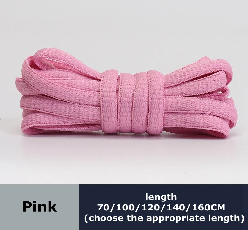 Men's And Women's Sports Shoelaces Color Flat Semicircular Shoelace Suitable For All Shoes Round Laces 23 Colors 1 Pair - Pin