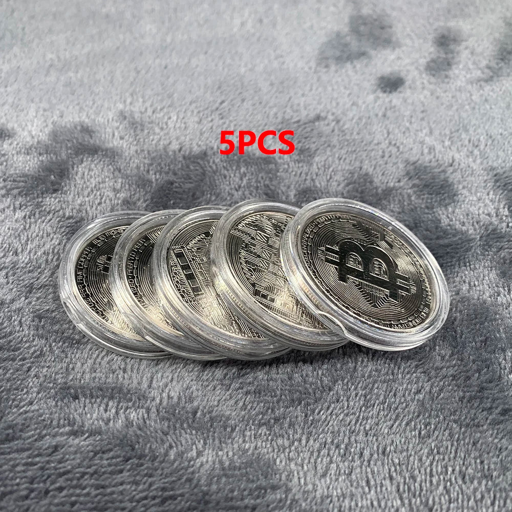 Gold Plated Bitcoin Coin Collectible Art Collection Gift Physical Commemorative Casascius Bit BTC Metal Antique Crafts Imitat