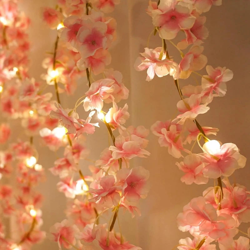 180CM Artificial Sakura Flowers Vine for Wedding Decoration Garden Arch Home Room Decor Party Bridal Fake Silk Outdoor Orname