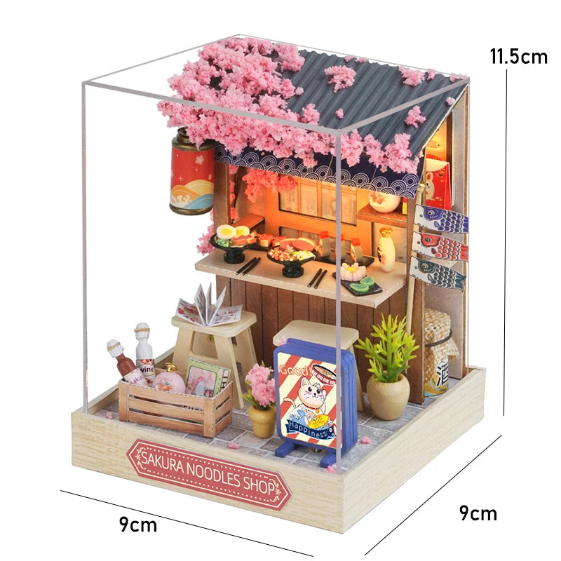 Mini Doll House DIY Small House Kit Handmade 3D Puzzle Assembly Model Building Room Bedroom Decoration Wooden Craft BirthdayG