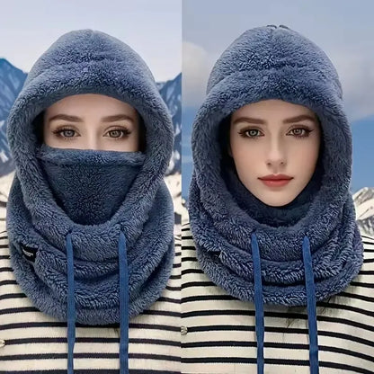 Warm Thermal Windproof Balaclava Ski Hood Motorcycle Face Cover Polar Fleece Adjustable Cycling Neck Cover Full Face Mask Win