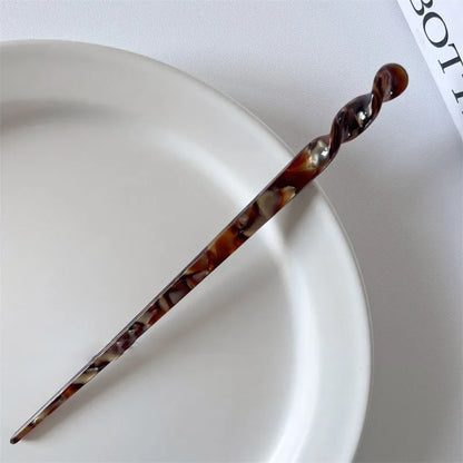 Vintage Chinese Style Hair Sticks for Women Girls Fashion Acetate Chopstick Shaped Hair Clips Pins Jewelry Hair Accessories -