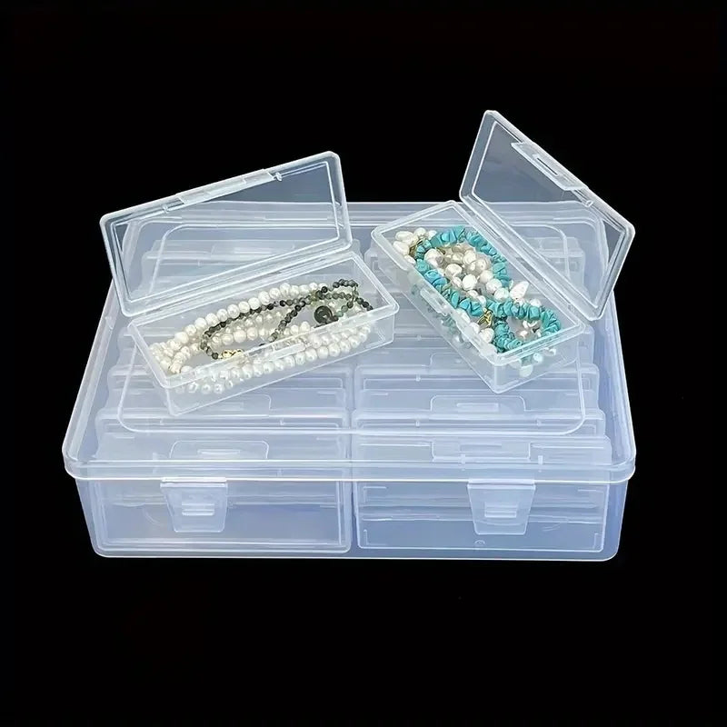 6/12 Adjustable Rectangular Storage Boxes, Suitable for Crafts, Beads, Jewelry with Dividers,