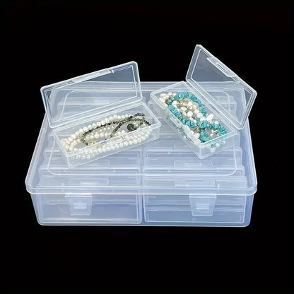 6/12 Adjustable Rectangular Storage Boxes, Suitable for Crafts, Beads, Jewelry with Dividers,