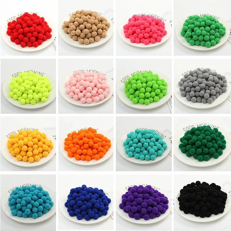 Pompoms 8/10/15/20/25/30mm Soft Pompons Colorful Fluffy Plush Craft DIY Pom Pom Fur Ball Pon Pon Home Decoration Kids Toys 10